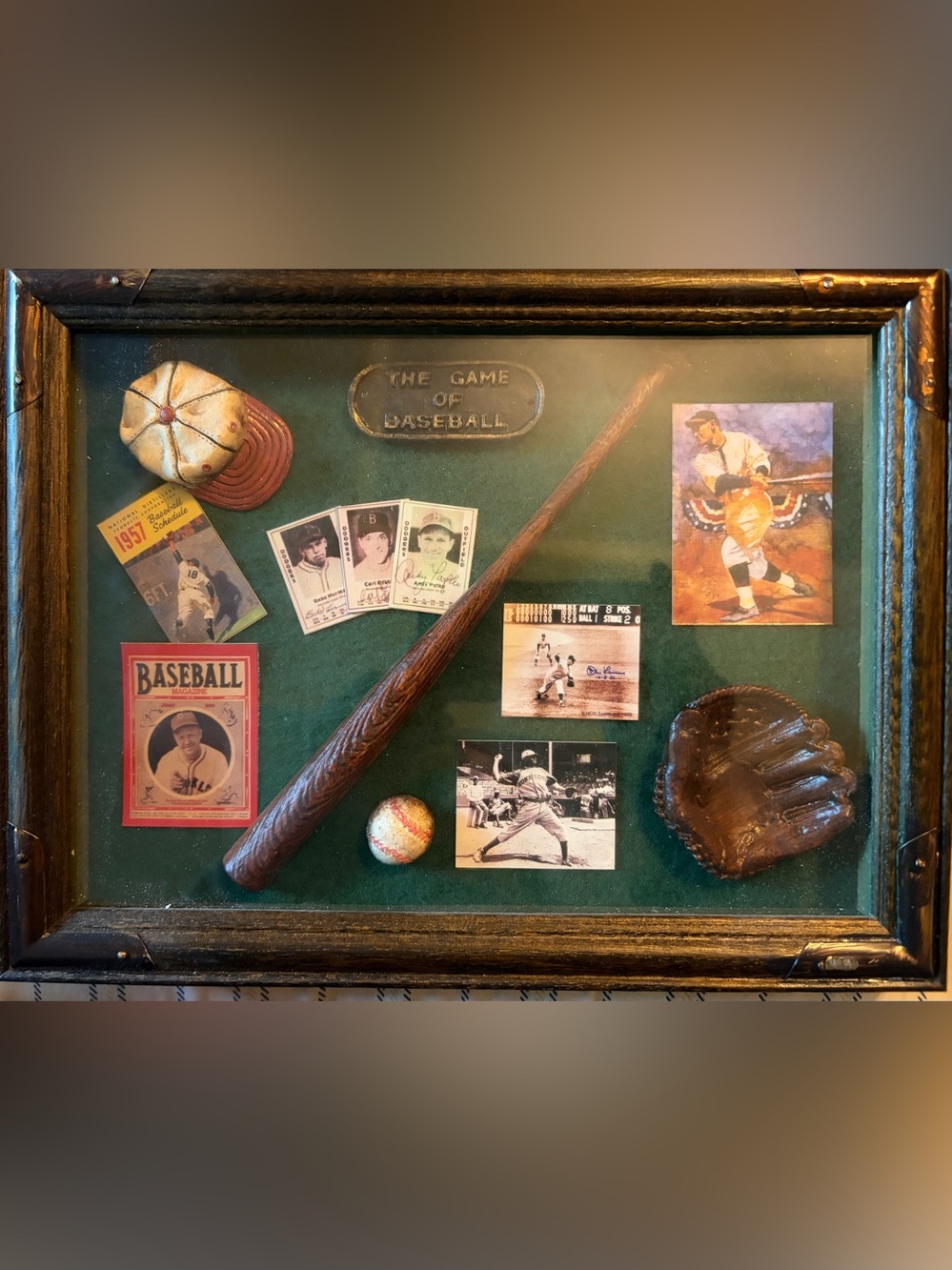 FAUX BASEBALL SHADOWBOX